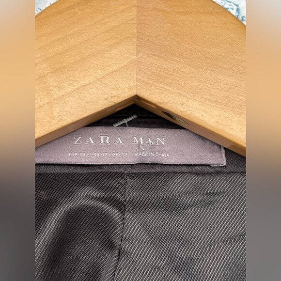 Zara Man VIP Night Out Evening Blue & Black Metallic Blazer Jacket size 42 - Picture 3 of 15